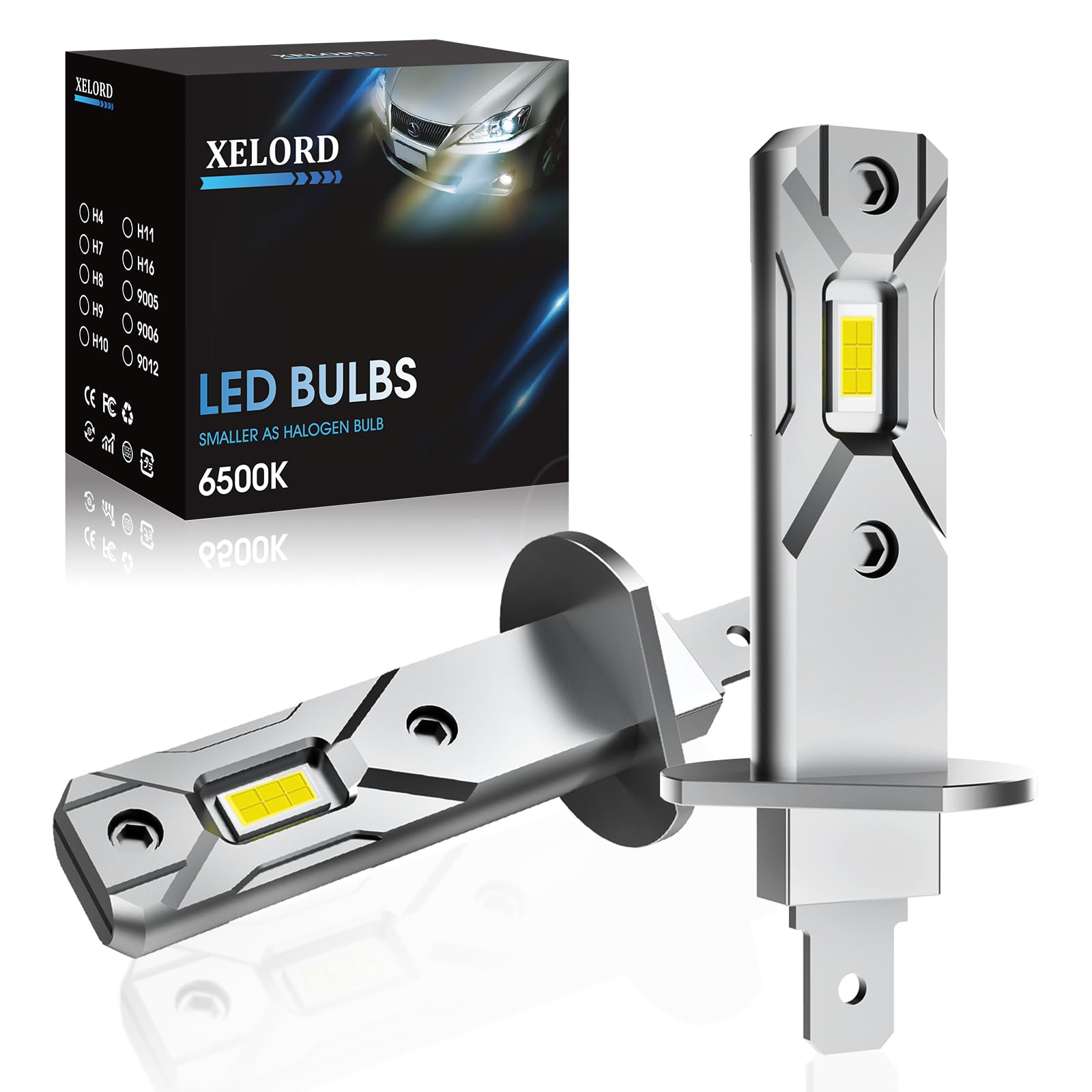 

XELORD H1 LED Headlight, Compatible with Vehicle Inspection, Equipped with High Light Effectiveness CSP