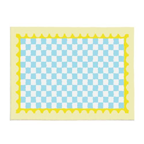 Fashion simple girl bedroom bedside carpet modern living room bedroom popular pattern carpet Checkerboard Large Area Carpets