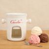 Chocolate Melting Cup Multifunctional Stylish Ceramic Fondue Mug with Fork for Ice Cream Cheese