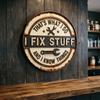 Metal Decorative Tag Vintage Garage Sign with Wrench Design Large Retro Distressed Wall Art for Bar Counters Tool Corners Man Cave Workshop Decor