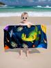 Dinosaur Astronaut Beach Towel,Premium Microfiber Absorbent Quick Dry,Oversized for Beach Pool,Cartoon Space Print Towel for Kid