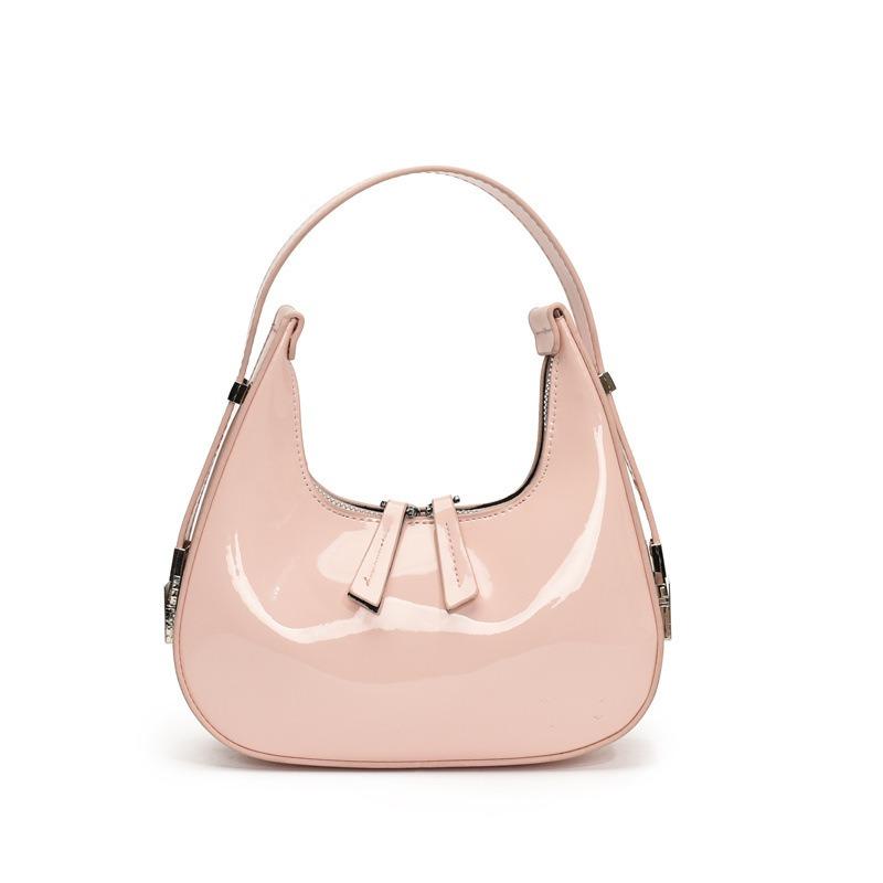 Niche design patent leather handbag women's new spring fashion versatile shoulder bag underarm bag