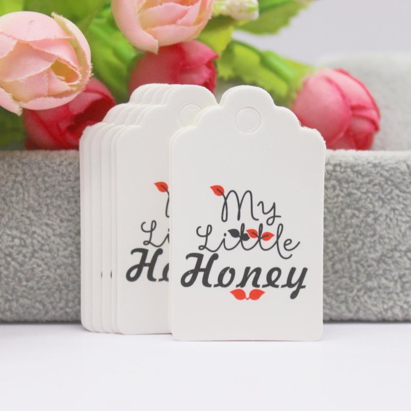 100 szt. + 100 sznurków 3x5 cm biały/papier kraft. Dziękujemy za ręczne wykonanie zawieszki do etykiety