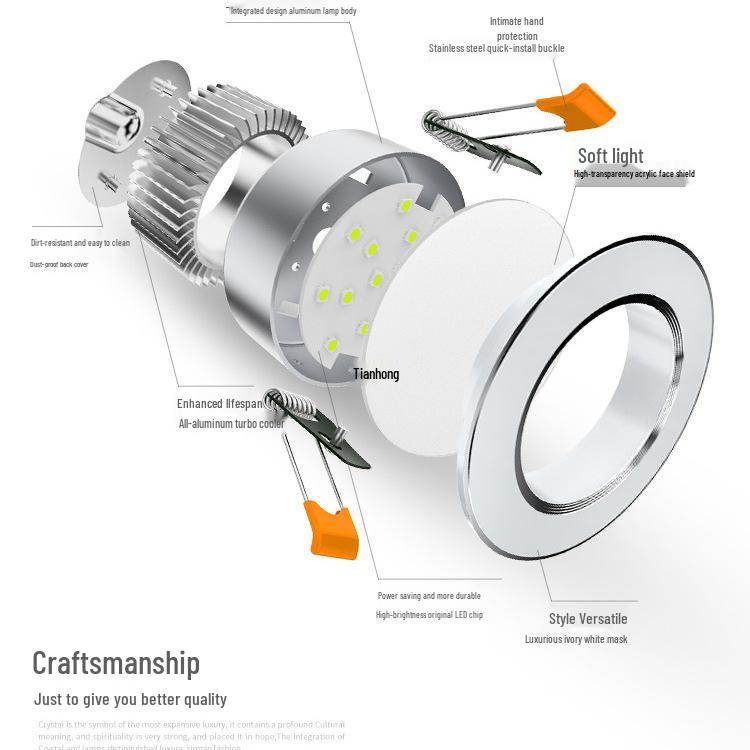 Recessed Ceiling Downlight – Copper Spotlight for Living Room and Commercial Spaces