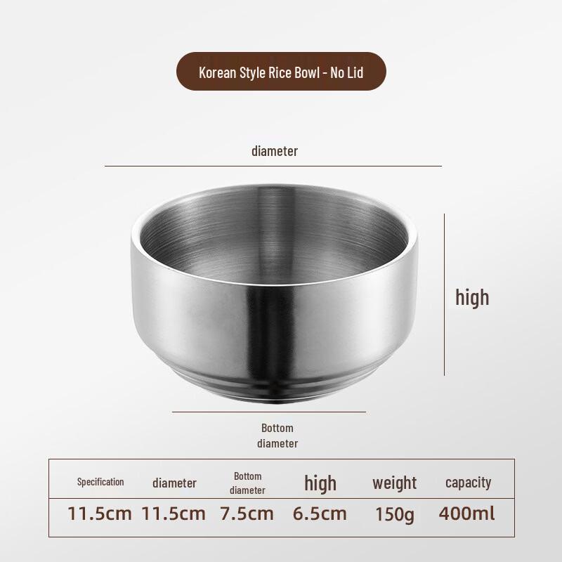304 Stainless Steel Rice Bowl Set