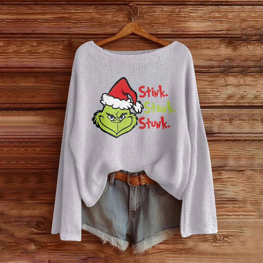 Women's Fashion Long Sleeve Christmas Snowman Snowflake Print Jacket Cardigan