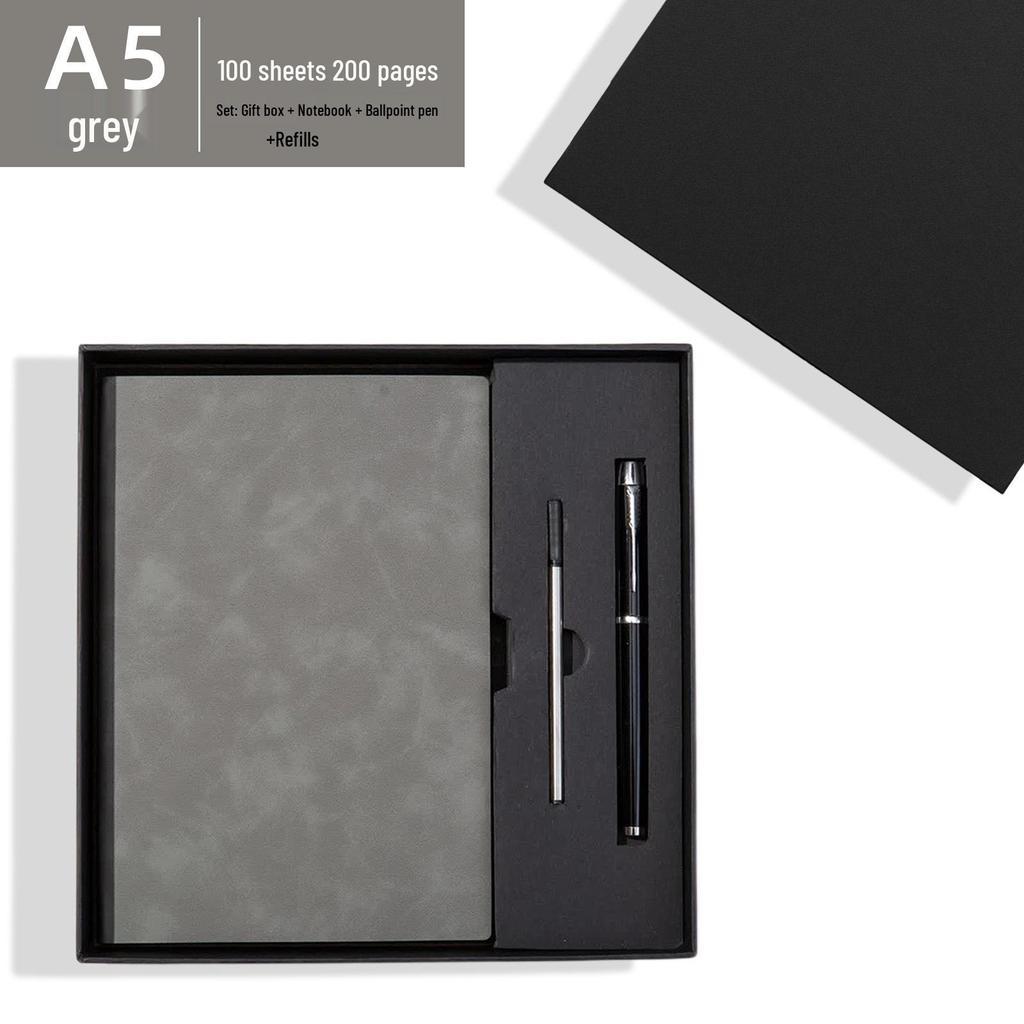 Elegant Retro Notebook & Thermos Set: Premium Gift Box for Business Meetings