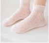 Children's Socks Summer Thin Style Girls' Mesh Socks Girls' Solid Color Summer Girls' Baby Midsole Socks Spring and Summer Style Pure Cotton
