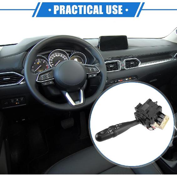 Car Turn Signal Switch Compatible for Toyota Yaris 1999-2005, Durable Plastic Black Headlight Indicator Switch Stalk