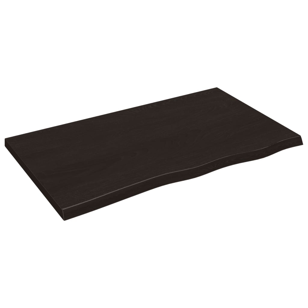 Vidaxl Blat Stołu, Ciemnobrązowy, 100X60X(2-4) Cm, Lite Drewno Dębowe