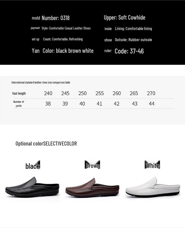 Men's Genuine Leather Breathable Closed-Toe Slip-On Driving Loafers, Size 46