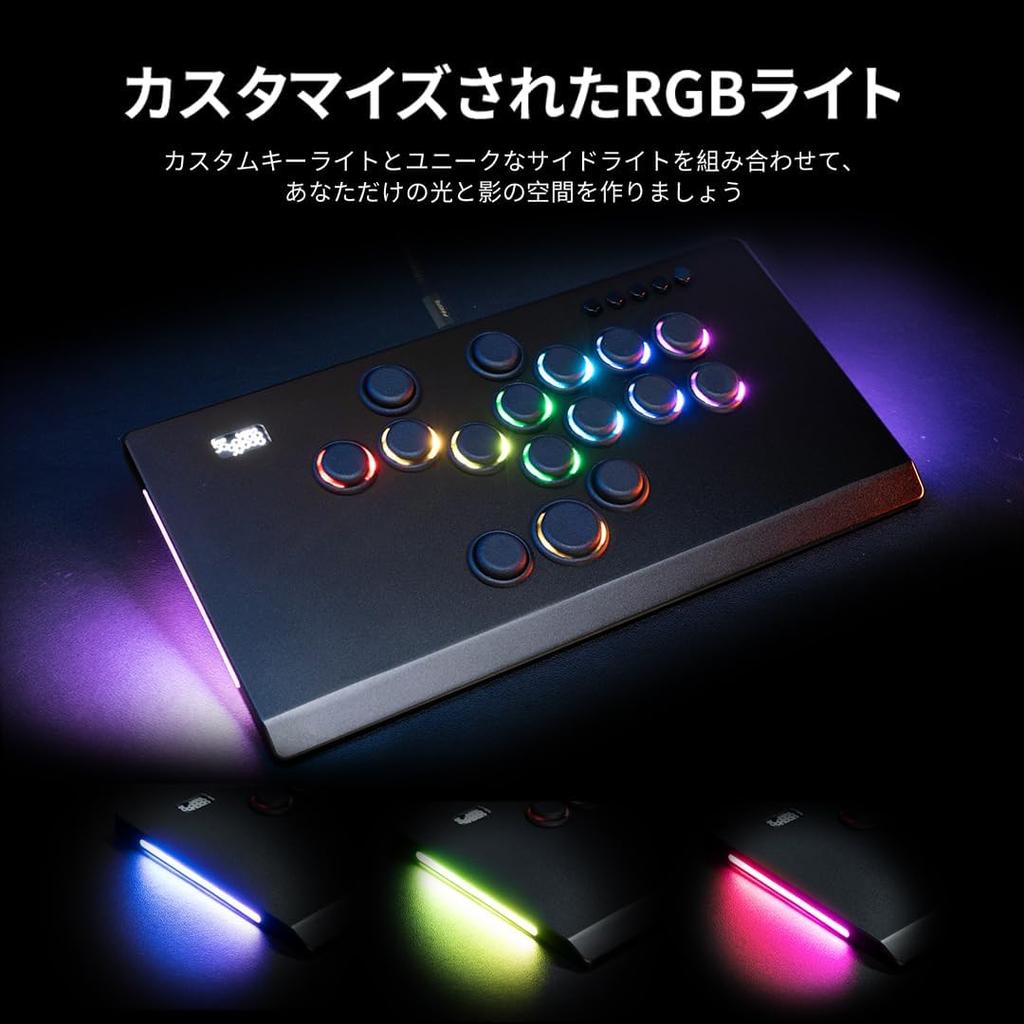 TIKITAKA FTG M Series Leverless Controller with Premium Nylon 12mm SF6 Street Fighter Game Arcade Style Compatible with Switch 2 Buttons, Ultra-Thin,