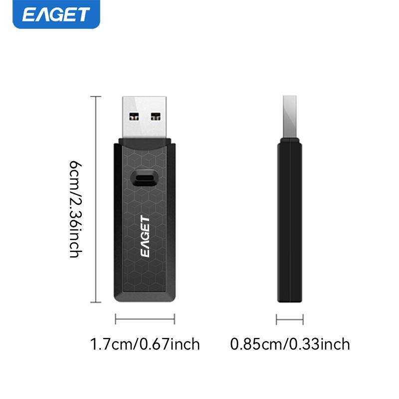 EAGET CR01  High-Speed Aluminum Alloy Card Reader USB Interface Memory Card Reader with Support for TF Card