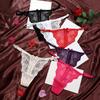 Women Thongs Lace Trim Elegant Sexy Adjustable Belt Panties Low Waist Butterfly Knot Ladies Transparent Mesh Lingeries
