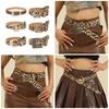 Blingbling Waist Belt for Street Dance Jean Belt Livehouse Punk Waist Chain Stunning Leopard Print Rhinestones