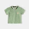 Boys Summer Short Sleeve POLO Shirt Belly Cover Stand-Up Collar Top Children's Baby Cotton Cartoon Thin T-Shirt