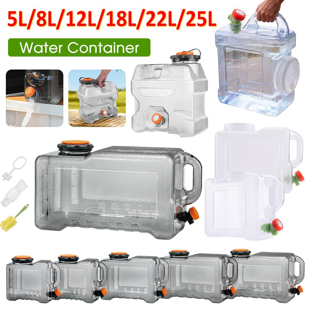 5L/8L/12L/18L/22L/25L Water Container No Leakage Water Tank Camping Water Bucket for Hiking Picnic Vehicle Outdoor Emergency