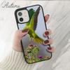 Rainbow Flower Bird Ringneck Parrot Phone Case for iPhone 11 12 13 14 Pro Max mini XR XS SE 2020 7 8 Plus Samsung S21 S22 Cover
