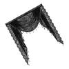 Light Filtering Laces Window Valance with Beadeds Detail and Florals Embroidery for Kitchens and Basements