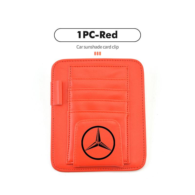 

For Benz Car Sun Visor Card Holder Multifunction Storage Bag Glasses Tickets Clip Accessories AMG VIANO GLB GLC GLE GLK W108