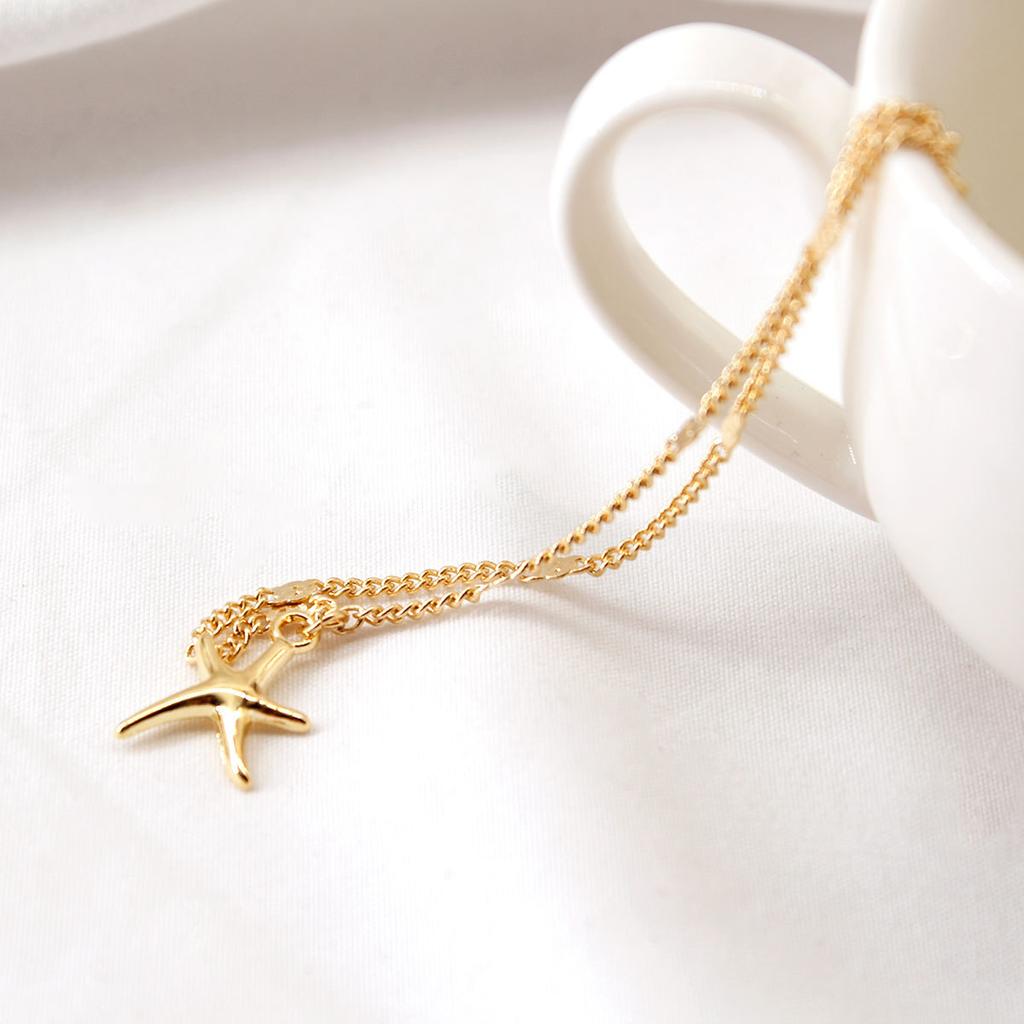Alloy starfish anklet, geometric simple pentagram foot decoration