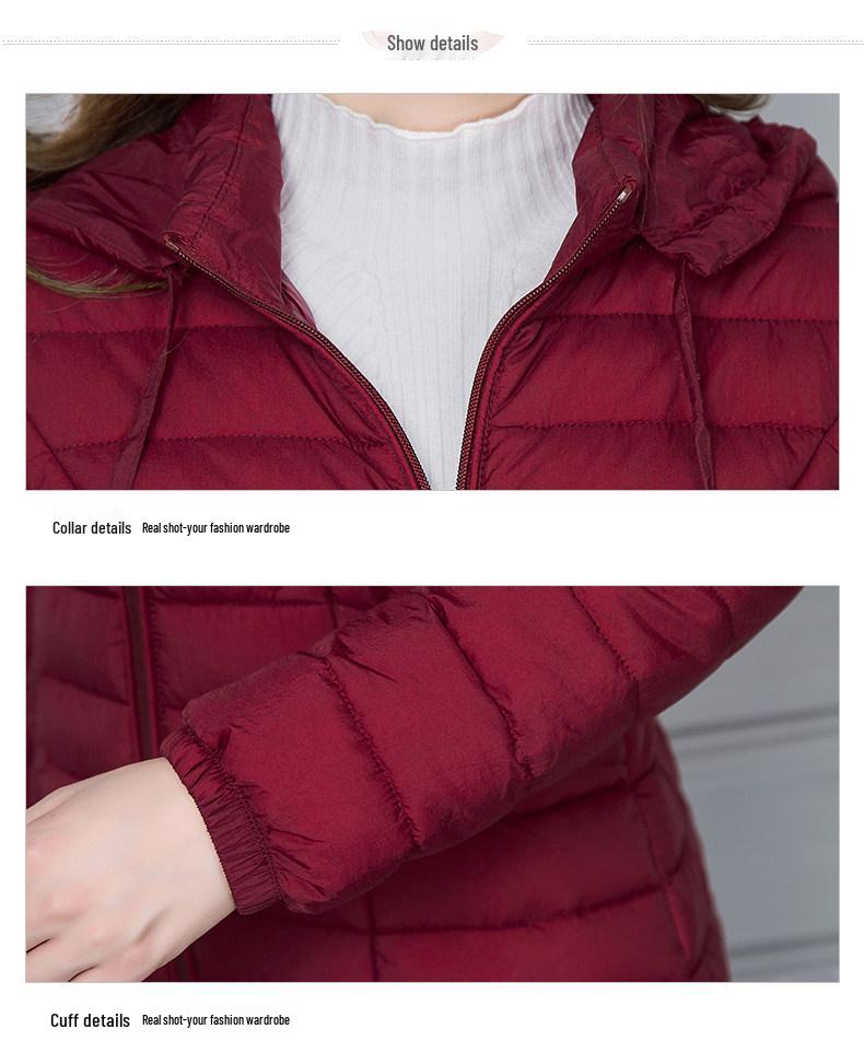 Women's Slim-Fit Lightweight Cotton Jacket - Trendy Winter Coat with Three-Dimensional Decoration for Middle-Aged Moms (2024)