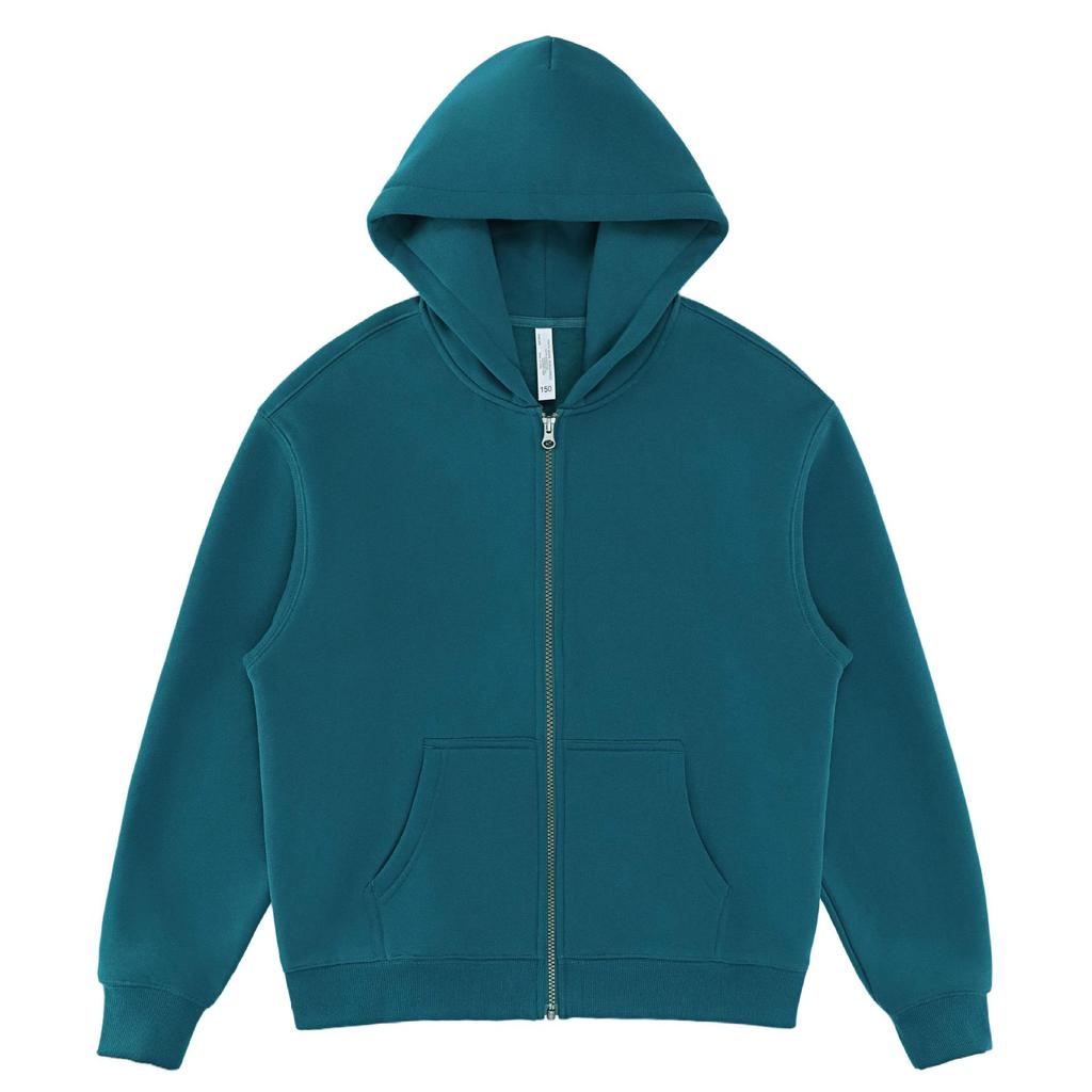 LVLV Custom | American 350g Fleece Brushed Wide-fit Zipper Hoodie with Embroidered Logo and Print Design