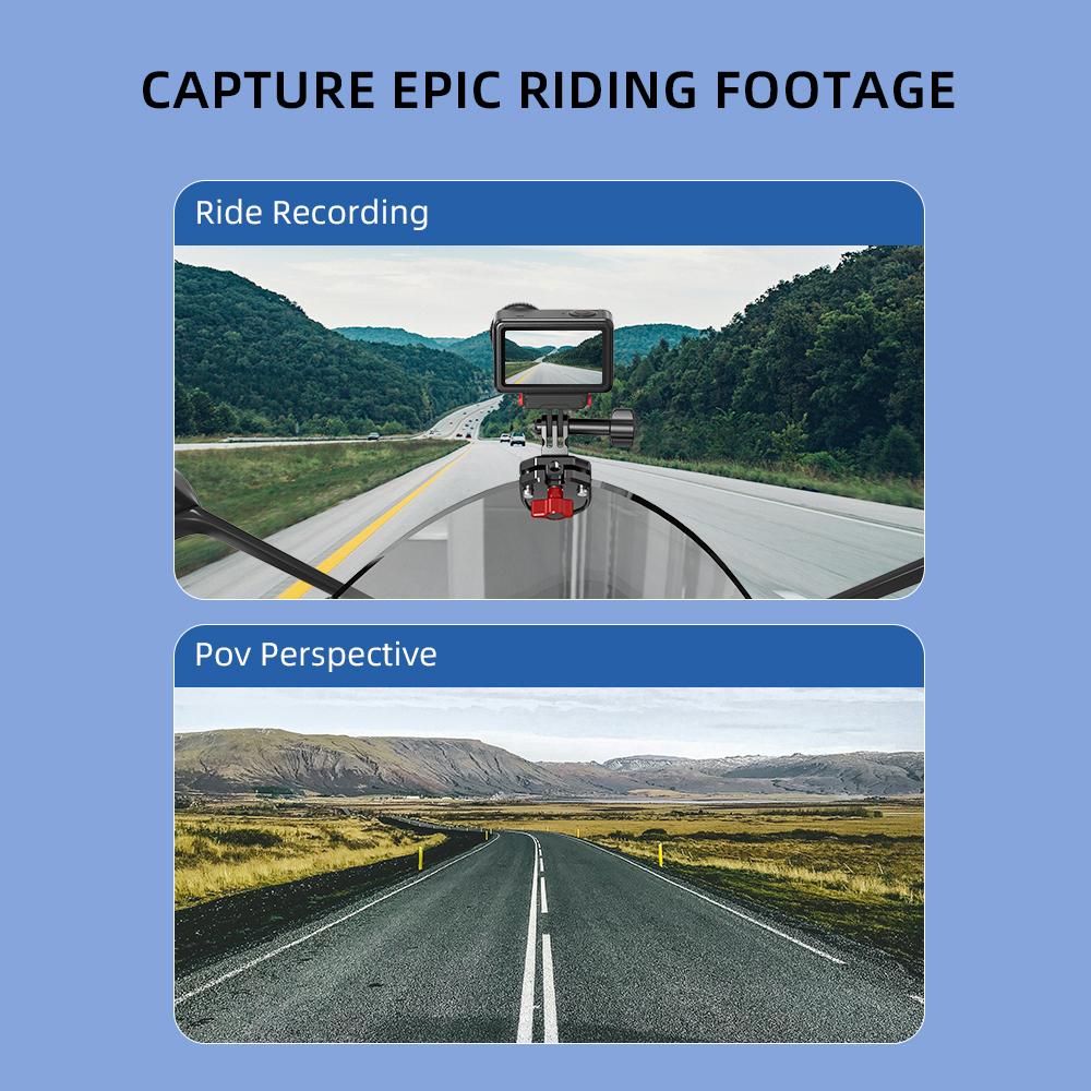 FLYMILE Motorcykel Vindrute Fäste för Actionkameror Klämma Hållare