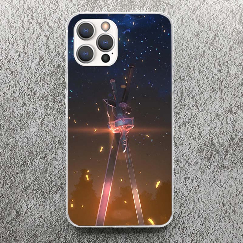 Sword Art Online Anime Phone Case For iPhone 17 16 15 14 13 12 11 Pro Max Mini Plus Air 7 SE 8 Soft Silicone Print Shell Funda F