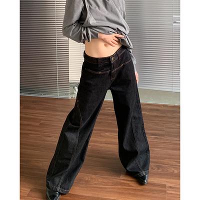 Women Jeans High Waist Vintage Straight Baggy Denim Pants Streetwear Y2K American Style Fashion Wide Leg Denim Trouser