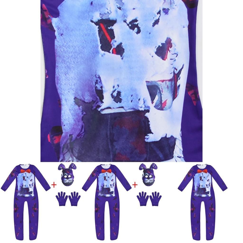Sundrop Fnaf Toy Bear Cosplay Costume Bodysuit Jumpsuit Mask Glove For Kids' Christmas Gift
