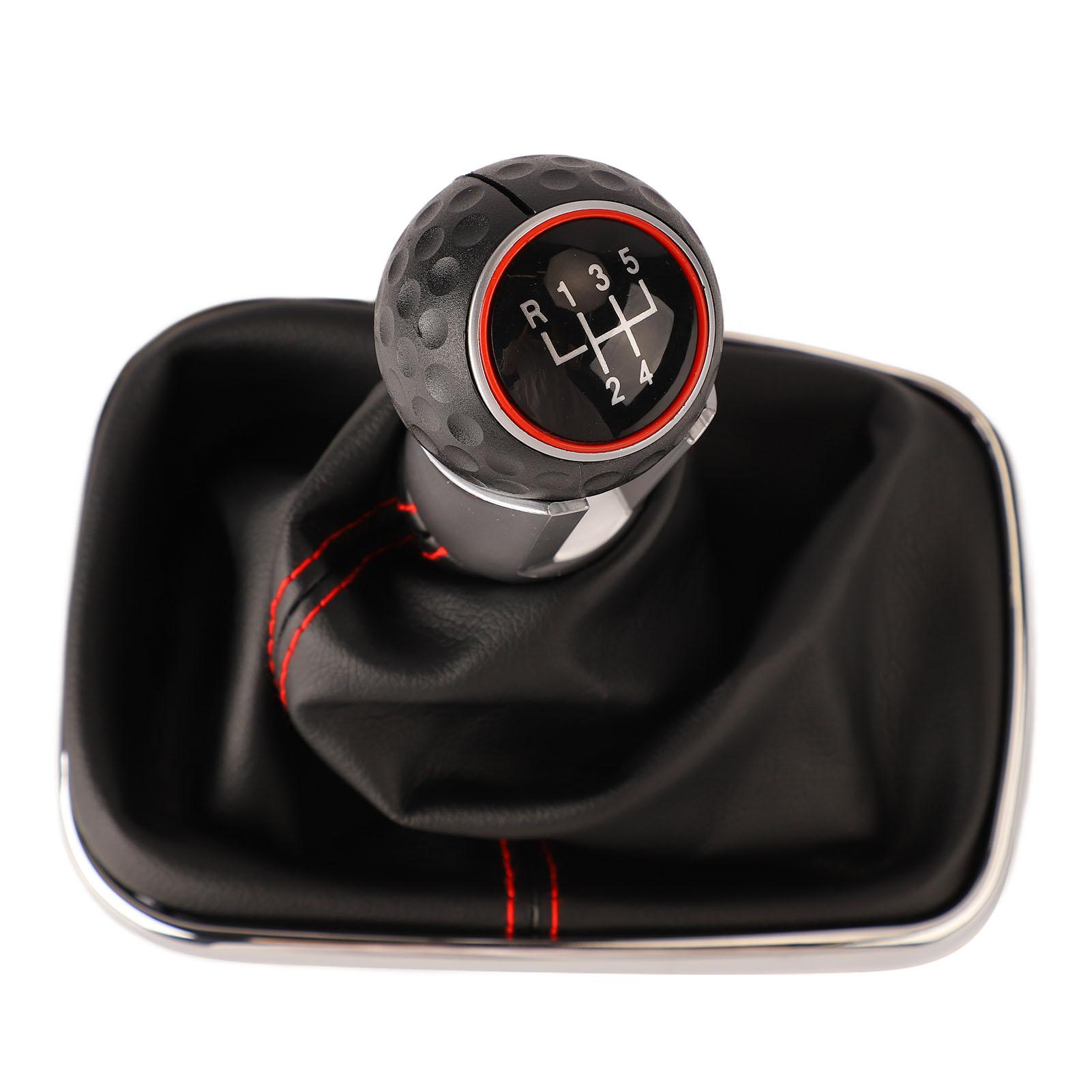 

Чохол на важіль перемикання передач 5-ступінчастий з червоною прострочкою, зручний на дотик, чохол на важіль перемикання передач для автомобіля, заміна для Bora