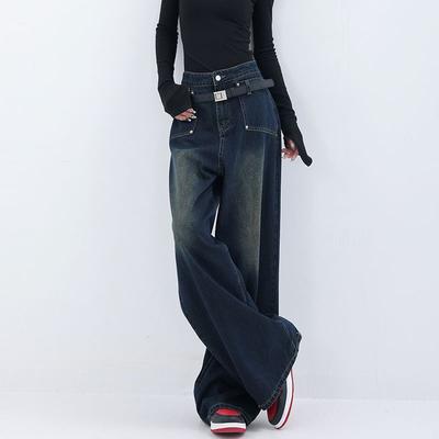 Printemps des années 2000 Vintage Baggy Jeans femmes années 90 esthétique Y2k taille haute Denim pantalon femme Harajuku rétro mode Design pantalon large