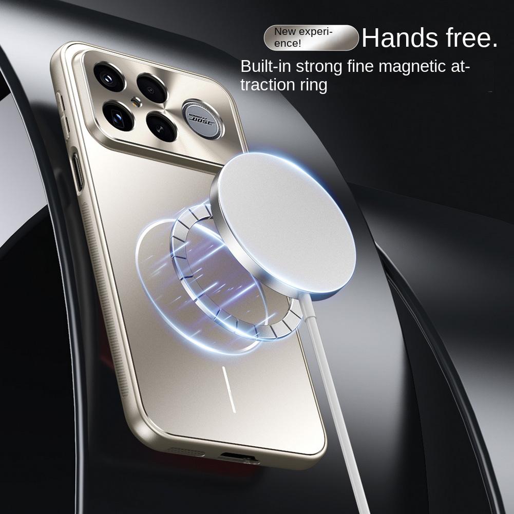 Electroplated Micro-matte Back Plate Thin Magnetic Ring Case For Poco F8 Ultra F8 Pro POCO F7 Ultra F7 Pro Camera Protect Cover