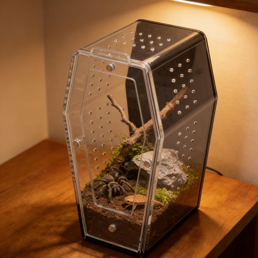 Acrylic  ing Spider Enclosure Versatile Ventilated Transparent Reptile Terrarium Box for Tarantula         Crab