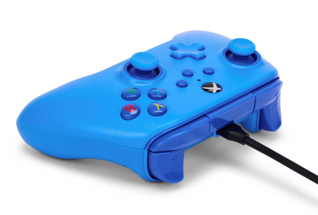 Offiziell lizenzierter PowerA Kabelgebundener Controller für Xbox Series Xbox Windows Blau Dual-Vibrationsfunktion [Xbox Produkt] XS, One, PC, 10/11 (Offiziell