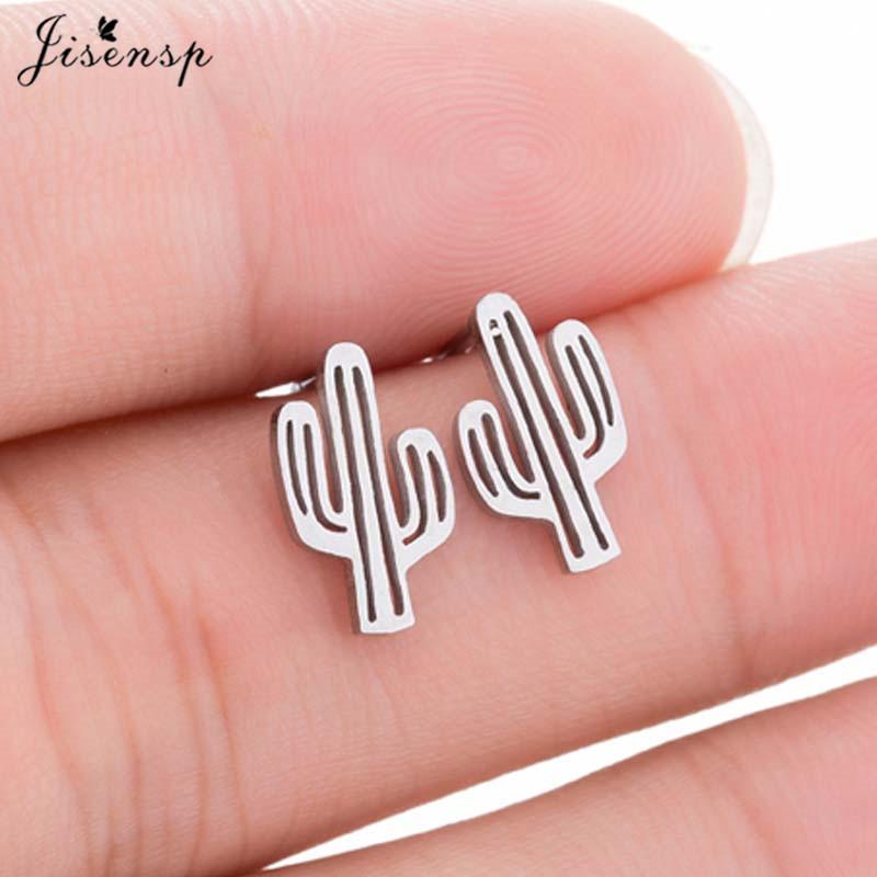 Small Stainless Steel Earrings Women Punk Jewelry Fashion Moon Leaf Scissors Snow Mountain Stud Earring Best Gift for Friends