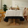Amerykański Retro Wodoodporny Obrus Prostokątny z Koronką na Stół Kawowy