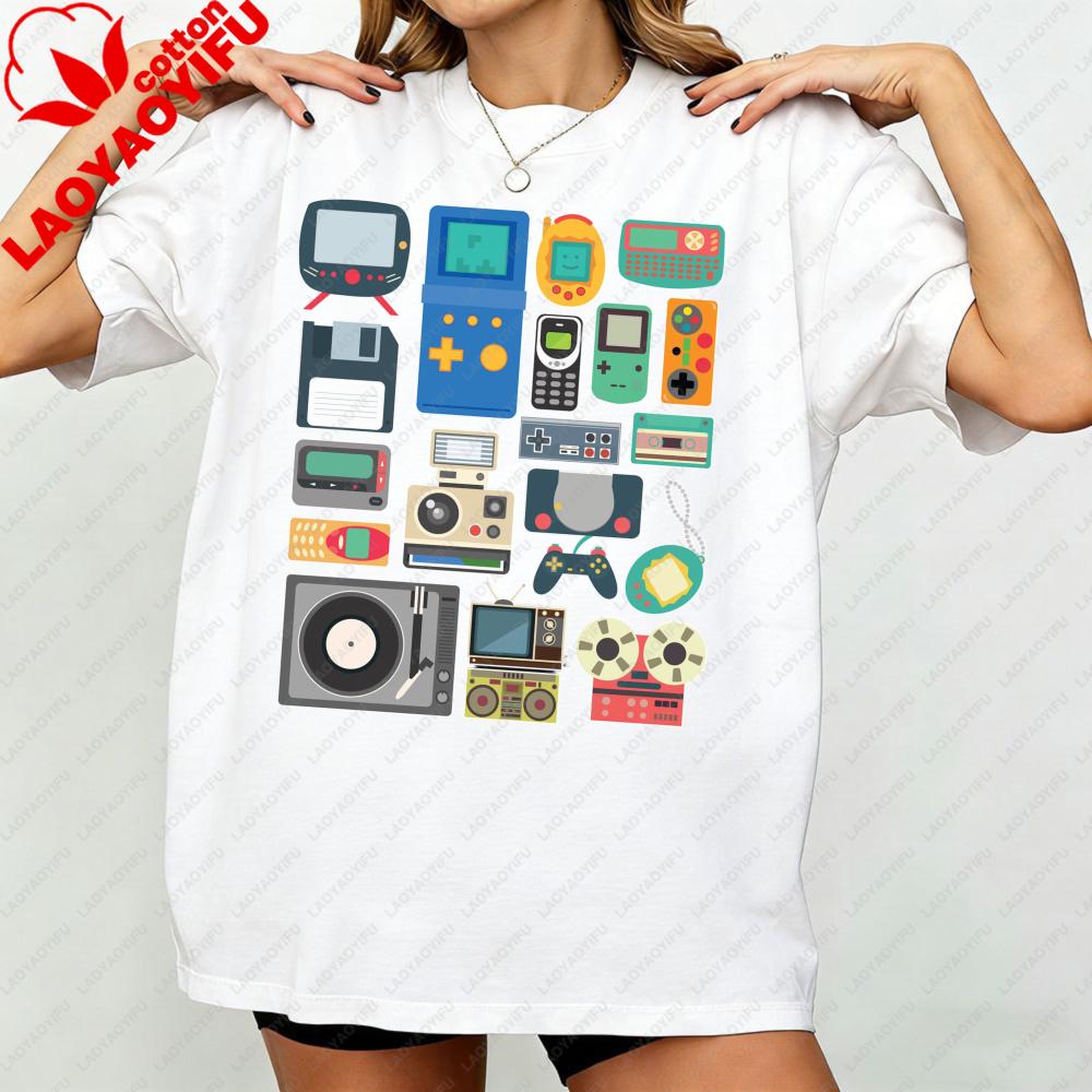 80s 90s Video Game Retro Classic Arcade Unisex TShirt Vintage Gamer Gifts Shirts Cool 80s Made Born In The 1980s 1990s Clothes