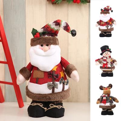 Christmas Dolls Snowman/Santa/Elk Snowman Santa Doll Plush with Bell Santa Claus Decorations Cloth Plush Elk Ornament Festival