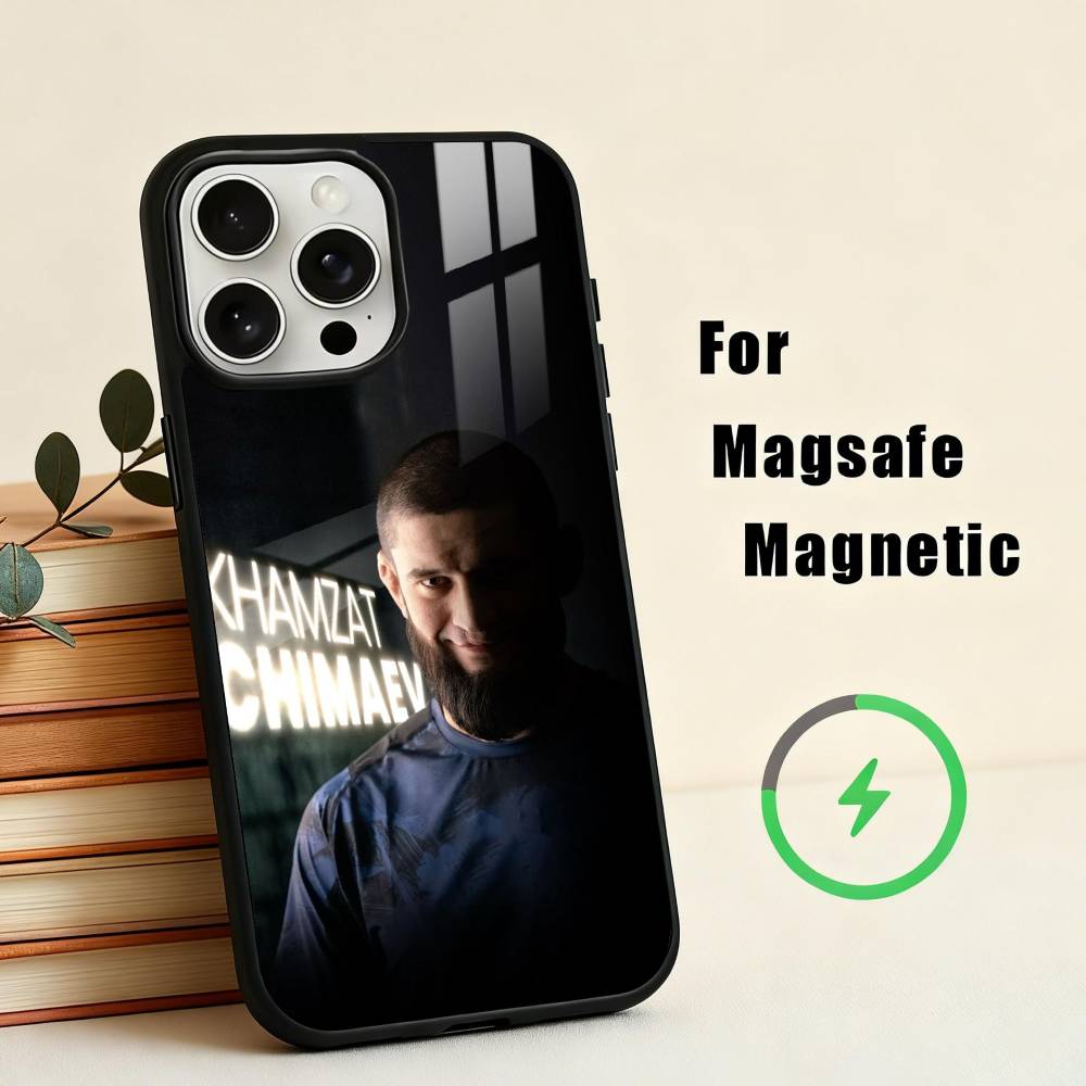 K-Khamzat C-Chimaev-v Phone Case For iPhone17,16,15,14,13,12,11 Plus,For Magnetic Wireless Charge Cover