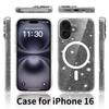 Magnetic Glitter Clear Case for Magsafe Iphone 17 Pro Max Air 16 Plus 16E 15 13Pro 14 Pro 16Pro 17Pro Mag Safe Anti Yellowing Phone Cover Accessories