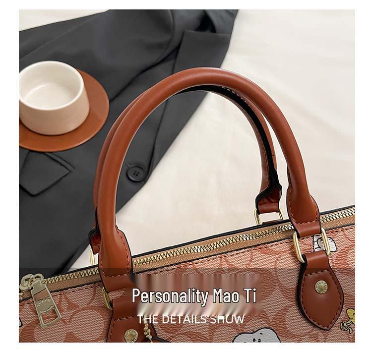 2025 Trendy Women's Crossbody & Shoulder Tote - Simple Print, PU Texture