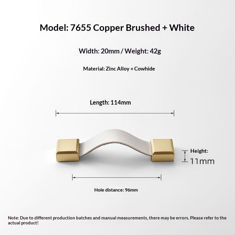 Cabinet Pull Brass Base Nordic Anti‑Collision Soft Leather Handle For Wardrobe Drawer Tatami Closet Kids Room Furniture Hardware