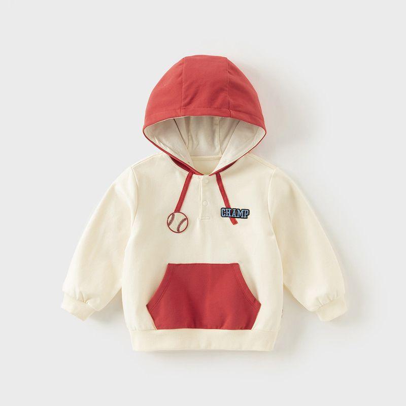 David Bella Boys  Hooded Sweatshirt Kidsren s Casual Top 2026 Spring New Style Baby Style Pullover Off-White [Ready in Stock] 110