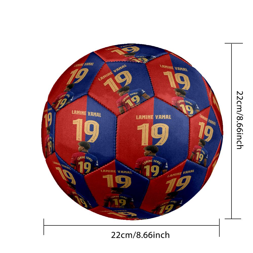 Lamine Yamal 19 Fcb Champions Celebration Size 5 Soccer Football Machine Sewn Indoor/Outdoor Training and Matches Unique Gift for Soccer Lovers