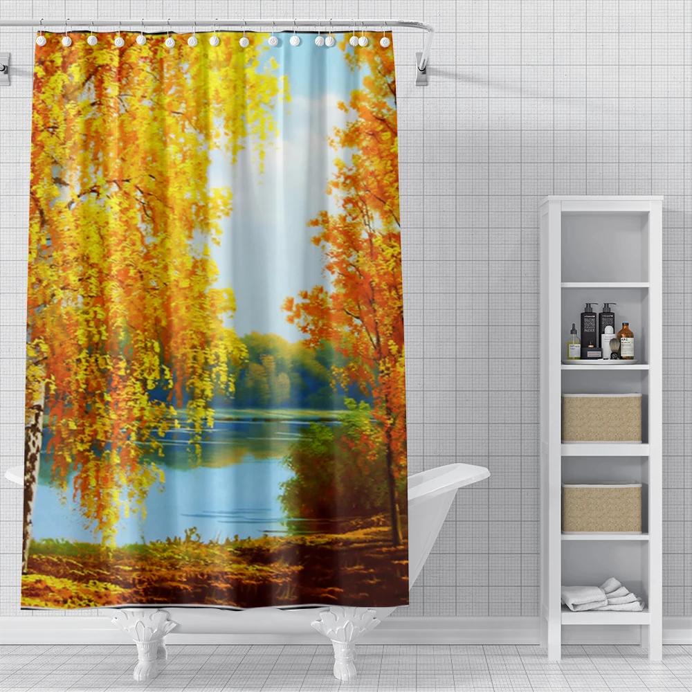 Domowe zasłony prysznicowe do łazienki Krajobraz zwierzęta wodoodporna tkanina zasłony łazienkowe nowoczesna zasłona prysznicowa 180x200 240x200