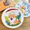 Floral Patterns Dog Embroidery Kit Corgi Embroidery Set Home Decor Cross Stitch Set  Beginner
