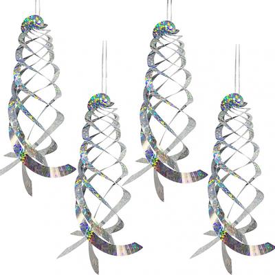 15.8in Hanging Reflective Bird Deterrent Device -6pcs Bird Repellent Spiral Reflectors - Drive Woodpeckers Pigeons Geese Away Fr