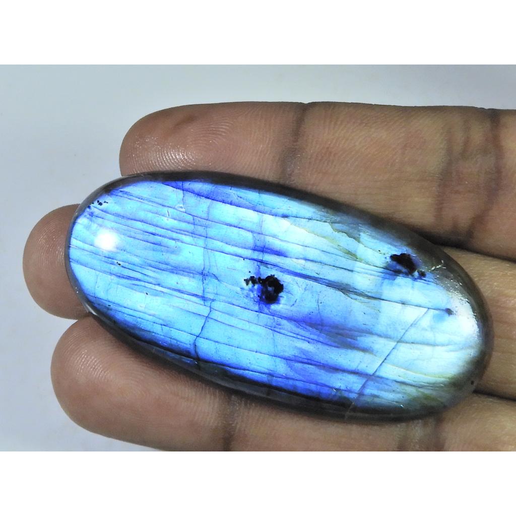 111Cts.Natural Labradorite Blue Flash Oval Cabochon Loose Gemstone 27X58X7MM B-321